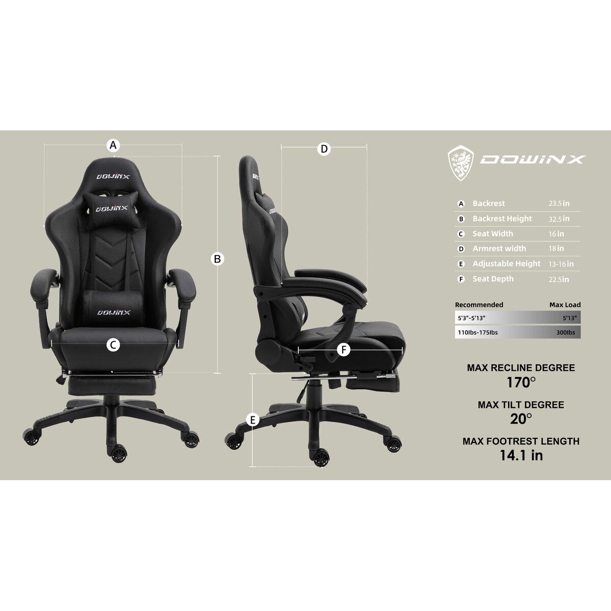 Dowinx PU Leather Gaming Chair Reviews Wayfair   Default Name 